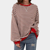 Teresa – blusa listrada com detalhes azuis