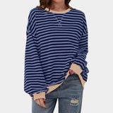 Teresa – blusa listrada com detalhes azuis