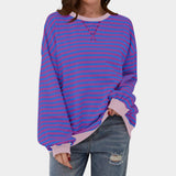 Teresa – blusa listrada com detalhes azuis