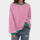Teresa – blusa listrada com detalhes azuis