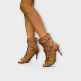 Luísa -Sapatos elegantes de biqueira aberta com salto
