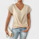 Heloise - Top com decote em V e detalhe de contas
