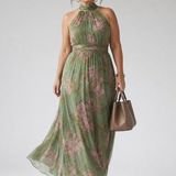 Joana | Vestido Maxi com Alças e Pregas