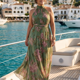 Joana | Vestido Maxi com Alças e Pregas
