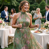 Joana | Vestido Maxi com Alças e Pregas