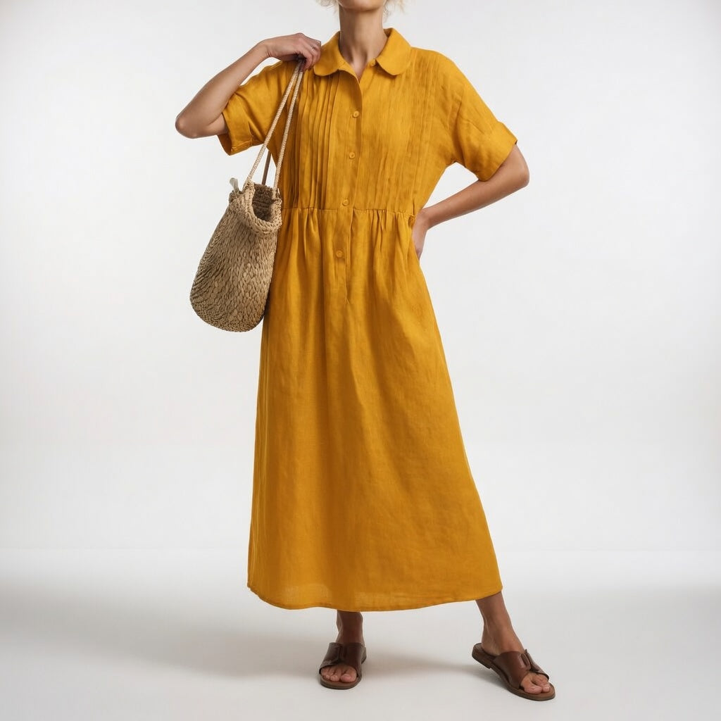 Lisandra — Vestido camisa fluido de verão