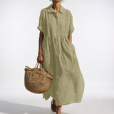 Lisandra — Vestido camisa fluido de verão
