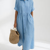 Lisandra — Vestido camisa fluido de verão