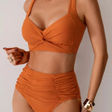 Conjunto de bikini de cintura alta
