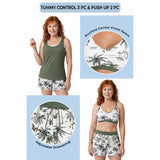 MARIANA | Conjunto de Tankini Esportivo em 3 Peças com Bolsos