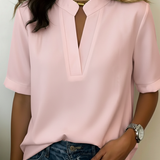 Margaux | Blusa Chique com Decote em V e Detalhe Dourado