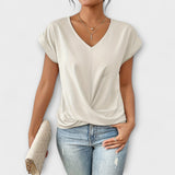 Heloise - Top com decote em V e detalhe de contas