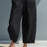 Macacão Feminino Minimalista em Linho com Gola Alta, Sem Mangas e Ajuste Solto