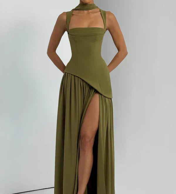 ZAFIRA | Vestido longo efeito laqueado