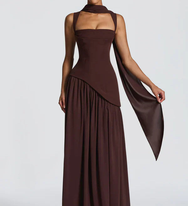 ZAFIRA | Vestido longo efeito laqueado